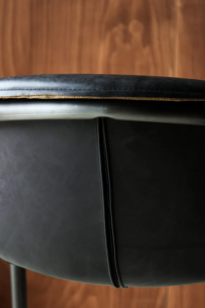 Antique Slate Leather Chair - Image 6