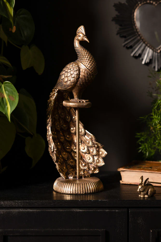 Antique-Style Gold Peacock Ornament - Image 2