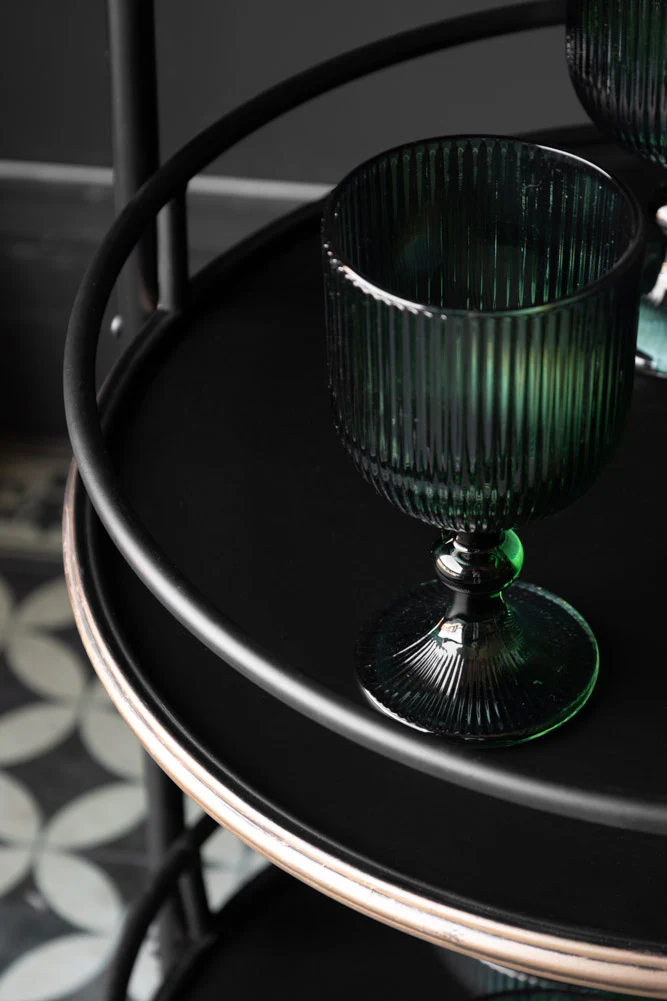 Antiqued-Style 3 Tier Metal Drinks Trolley - Image 3