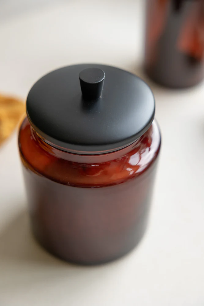 Apothecary-Style Amber Glass Storage Canister - Image 3