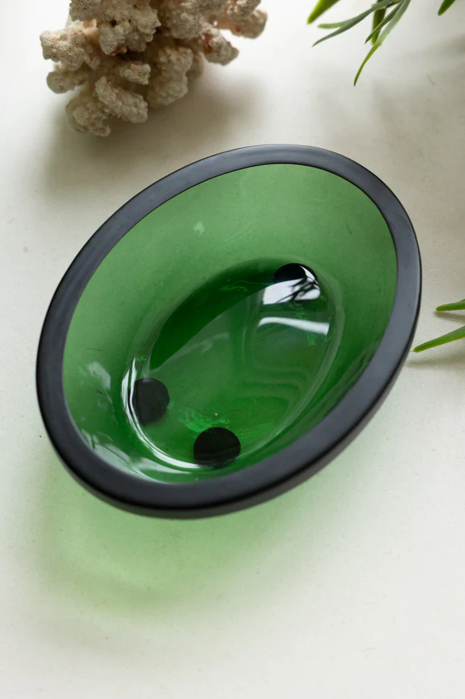 Apothecary-Style Green Glass Soap Dish - Image 4