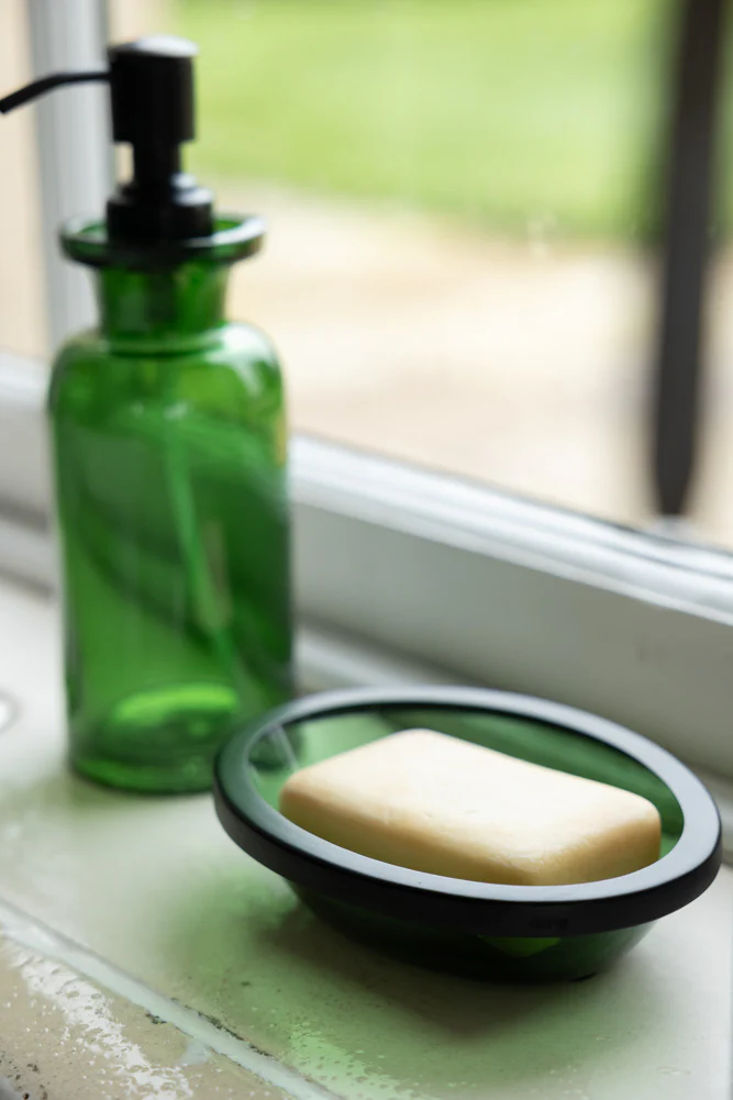 Apothecary-Style Green Glass Soap Dish - Image 6