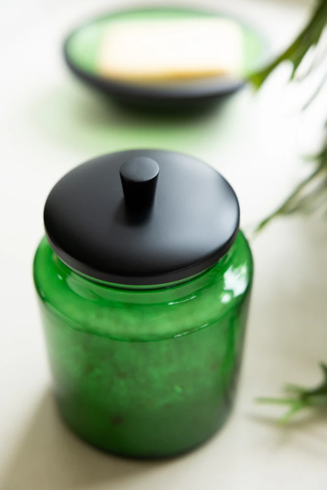 Apothecary-Style Green Glass Storage Canister - Image 3