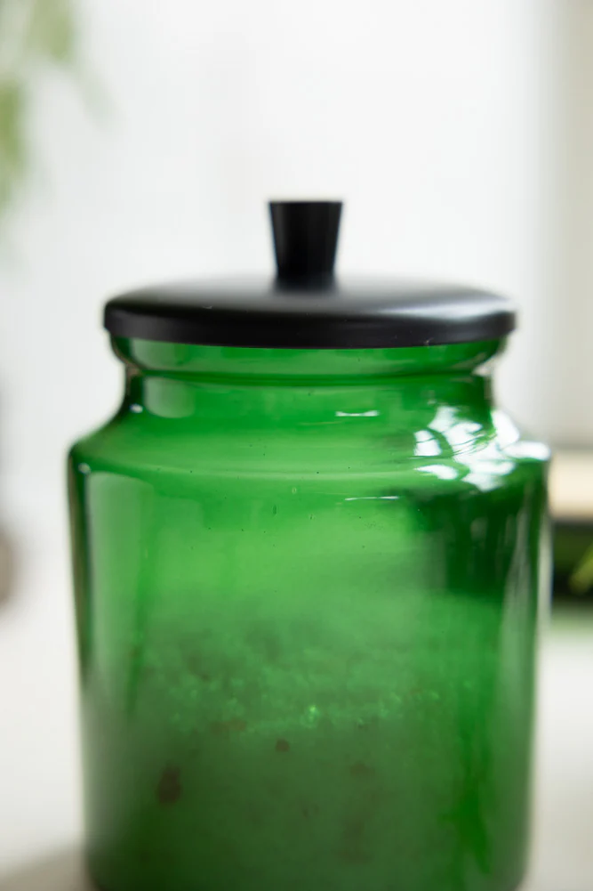 Apothecary-Style Green Glass Storage Canister - Image 4
