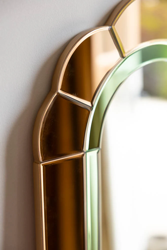 Art Deco Inspired Pretty Pink & Green Mirror - Image 2
