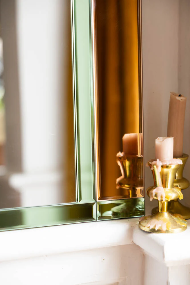 Art Deco Inspired Pretty Pink & Green Mirror - Image 4