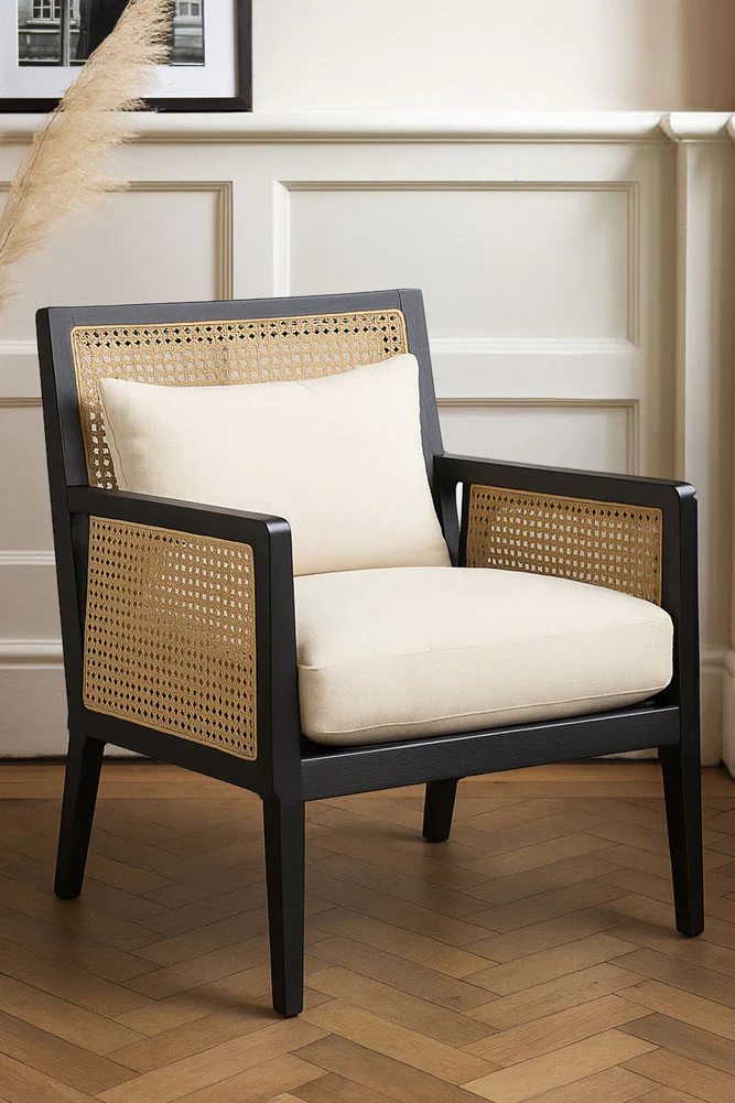 Artisan Wooden Framed Armchair Cream - Image 2
