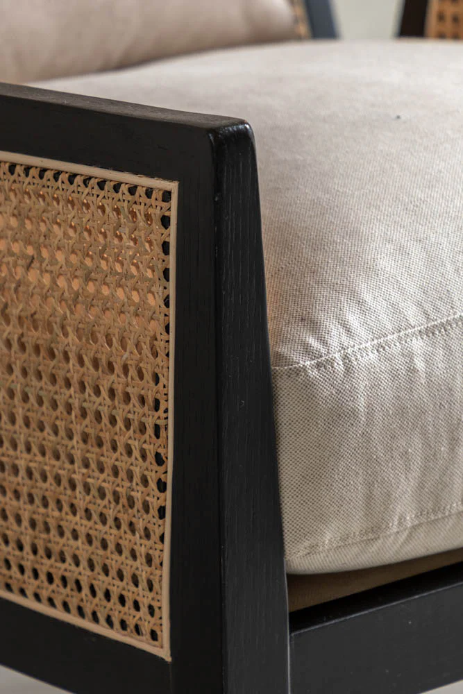 Artisan Wooden Framed Armchair Cream - Image 4