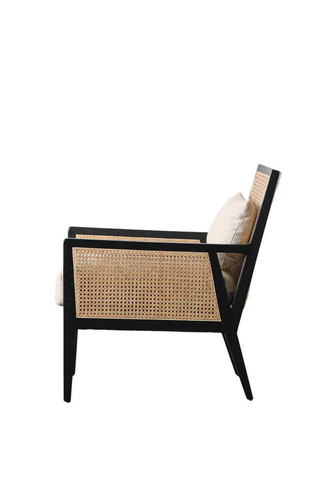 Artisan Wooden Framed Armchair Cream - Image 6