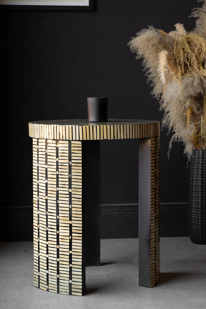 Bamboo Inlay Effect Side Table - Image 5