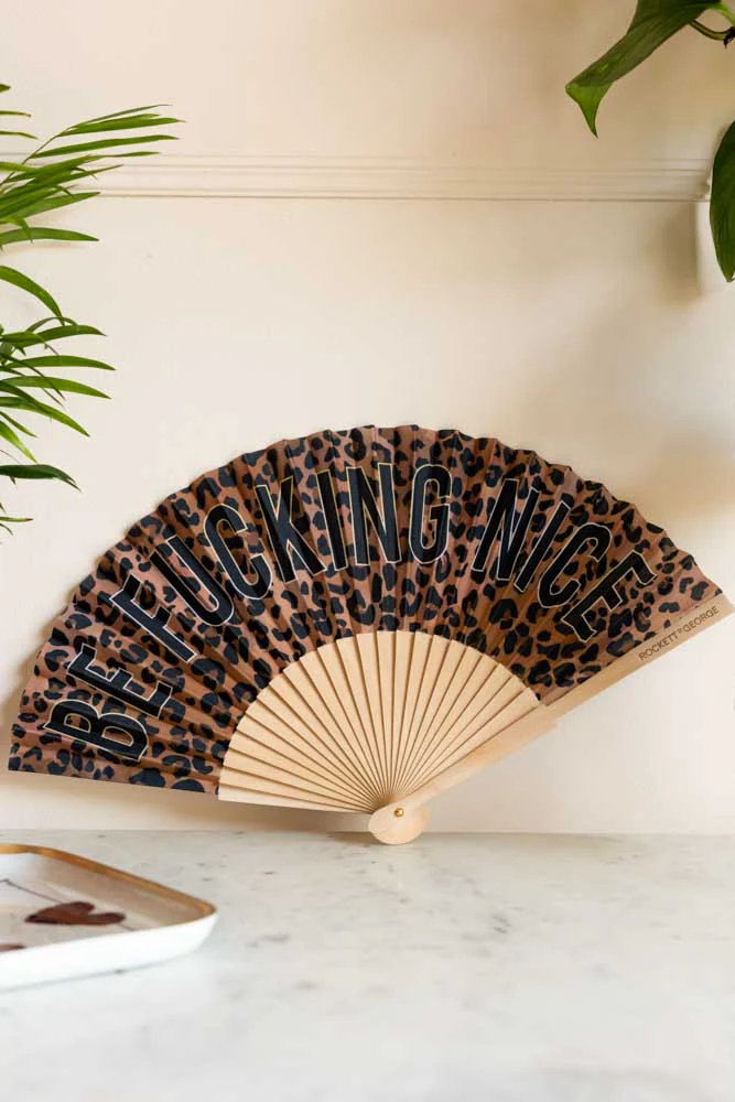 Be Fucking Nice Leopard Print Fan - Image 4