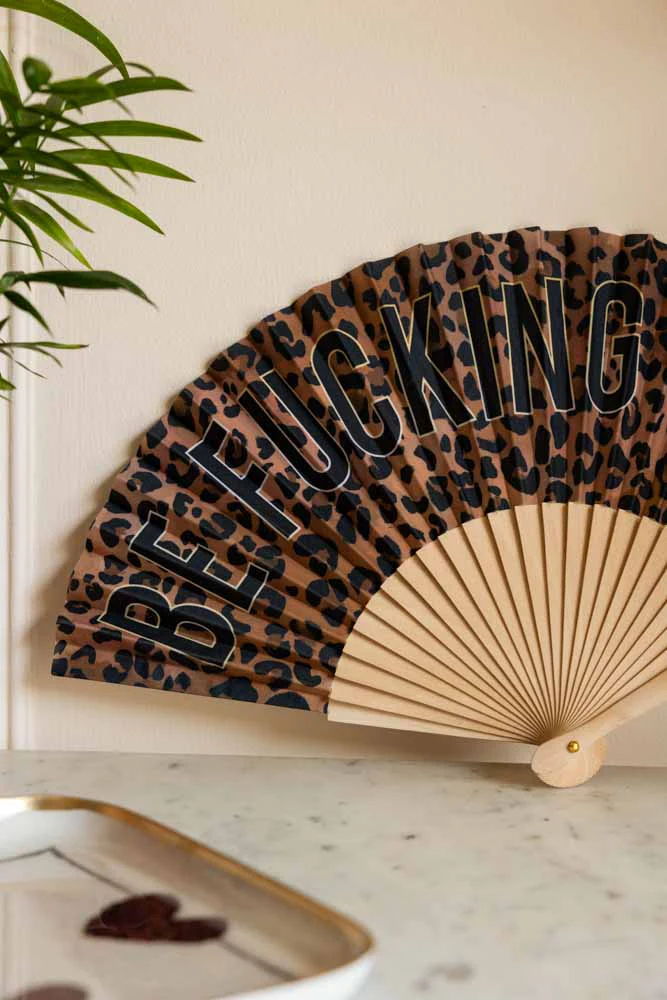 Be Fucking Nice Leopard Print Fan - Image 5