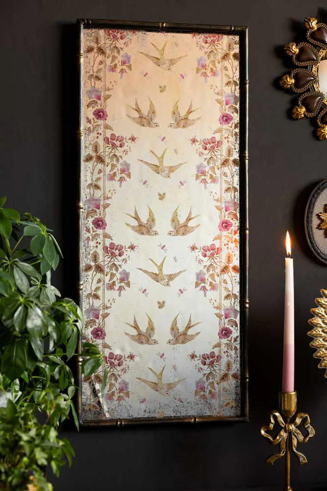 Beautiful Birds & Pink Flowers Decorative Mirror - Image 3