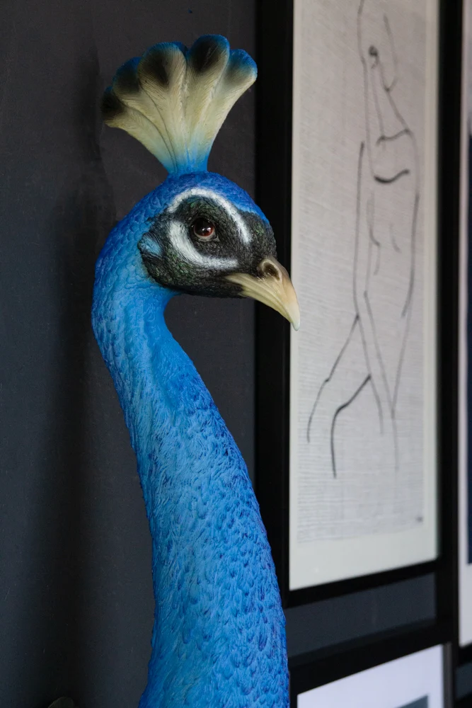 Beautiful Blue Peacock Head Wall Decoration - Image 2