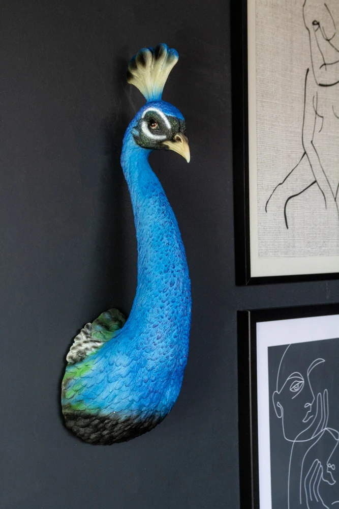 Beautiful Blue Peacock Head Wall Decoration - Image 3