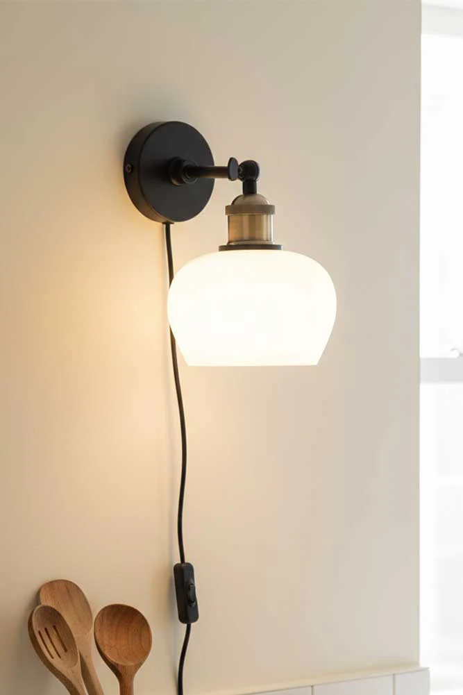Beautiful Glass Plug In Wall Light - Image 2