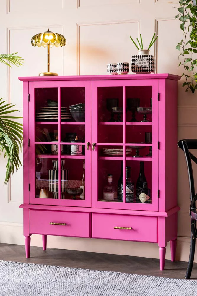 Beautiful Hot Pink Display Cabinet & Drawers - Image 2