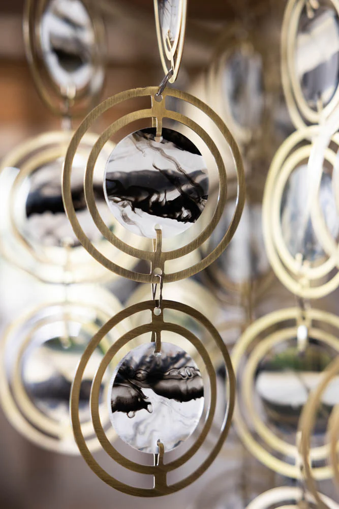 Beautiful Layered Shell Disc Chandelier - Image 3