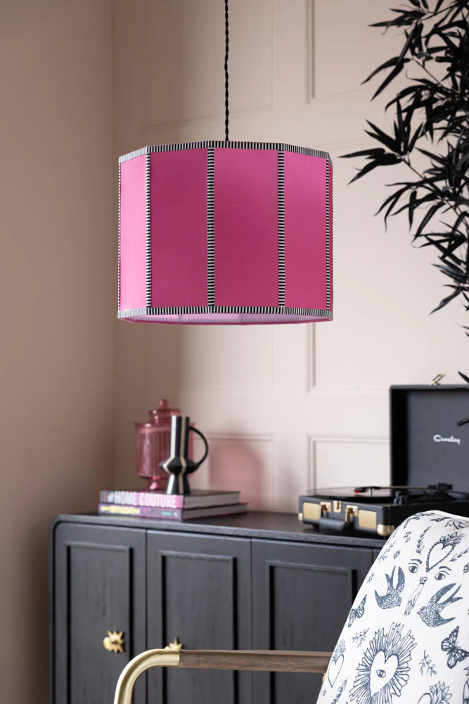 Beautiful Pink Linen Lampshade - Image 3