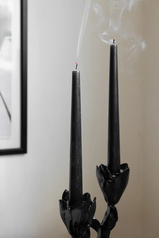Beautiful Tapered Black Dinner Candle - Image 5