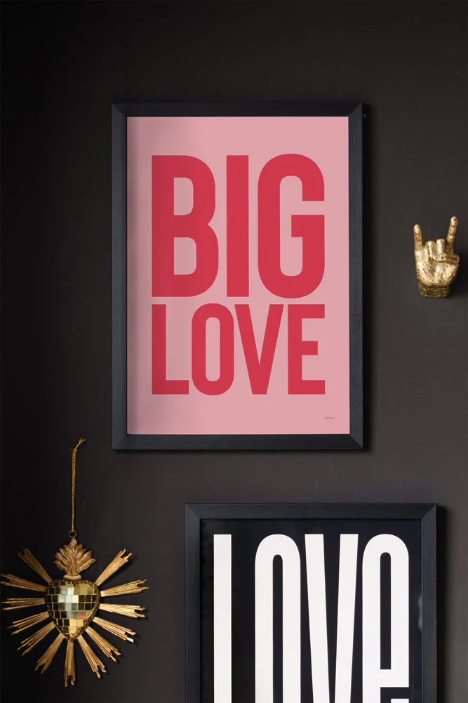 Big Love Red & Pink Art Print - Unframed - Image 2