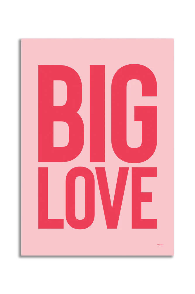 Big Love Red & Pink Art Print - Unframed - Image 3