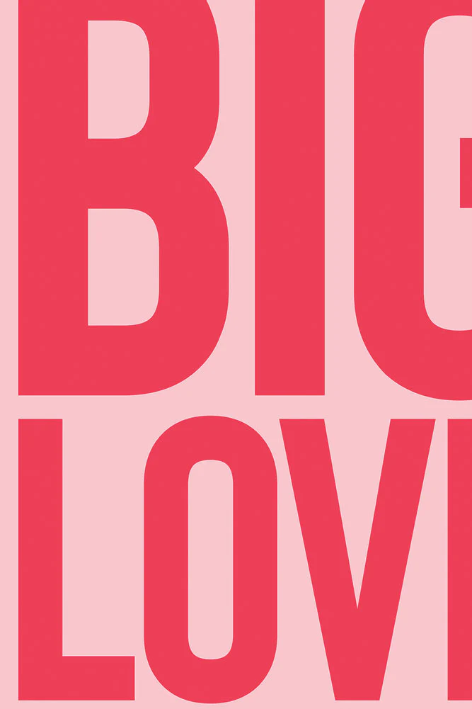 Big Love Red & Pink Art Print - Unframed - Image 4