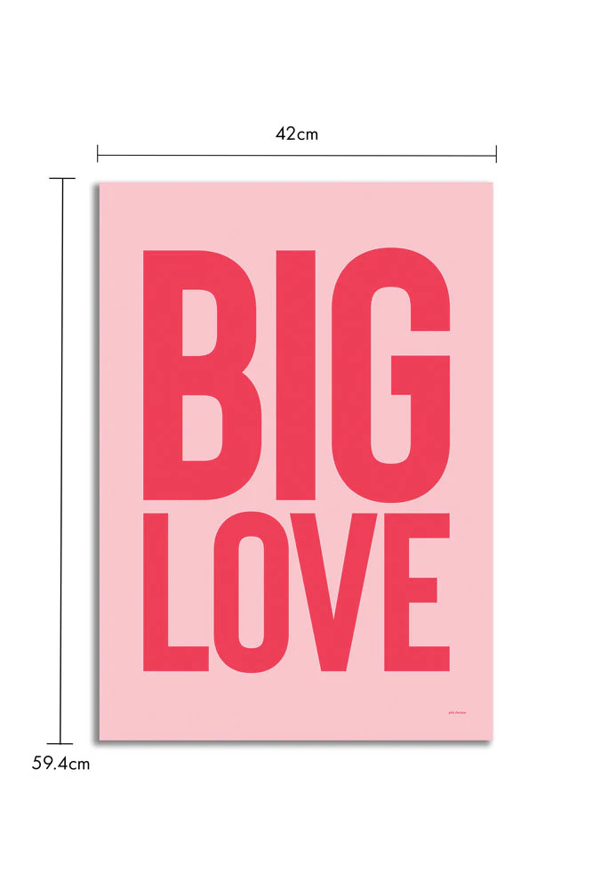 Big Love Red & Pink Art Print - Unframed - Image 5