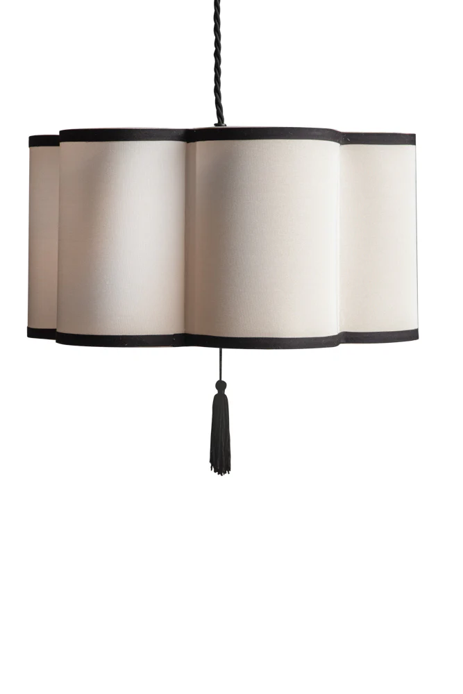 Black & Cream Lantern Curved Ceiling Light Shade - Image 10