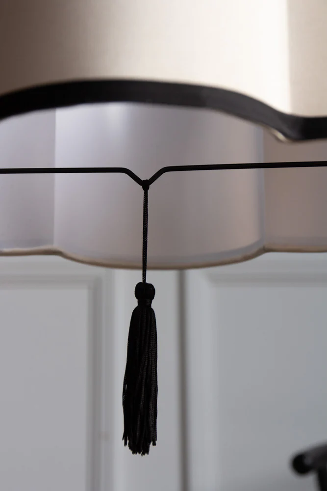 Black & Cream Lantern Curved Ceiling Light Shade - Image 7