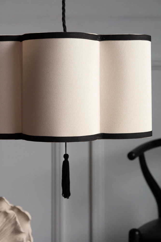 Black & Cream Lantern Curved Ceiling Light Shade - Image 9