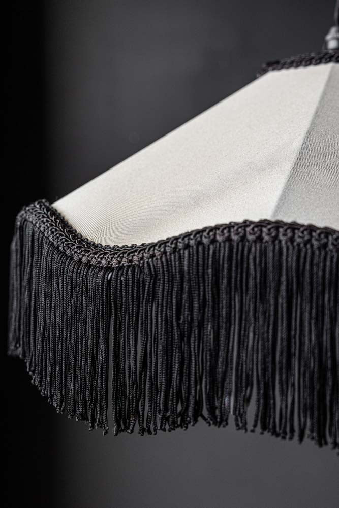 Black & Cream Tassel Ceiling Light Shade - Image 11