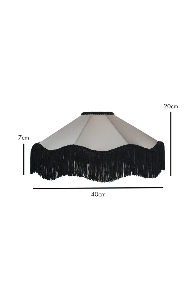 Black & Cream Tassel Ceiling Light Shade - Image 15