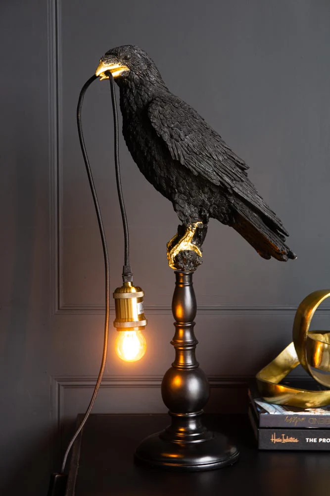 Black Crow Table Lamp - Image 3