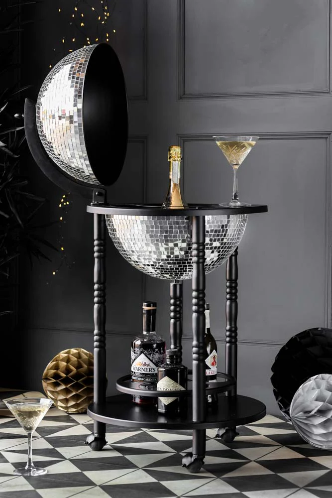 Black Disco Ball Drinks Trolley Cart - Image 2