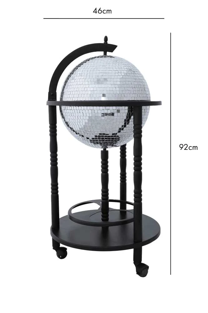Black Disco Ball Drinks Trolley Cart - Image 8