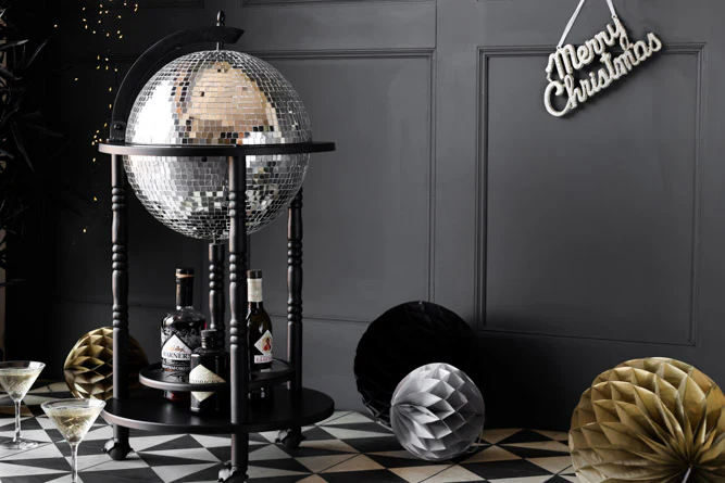 Black Disco Ball Drinks Trolley Cart - Image 9