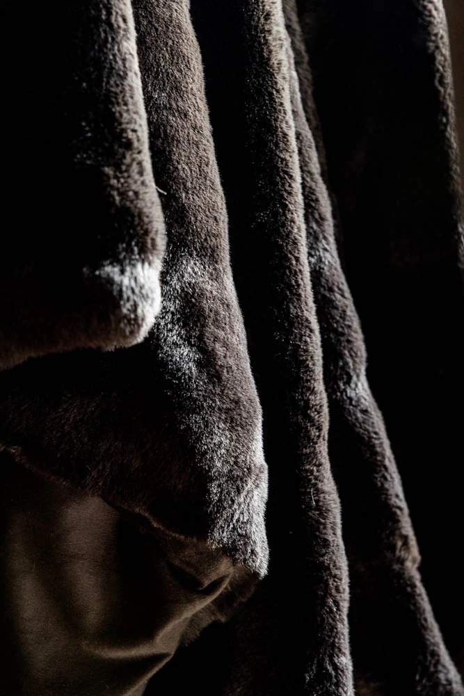 Black Faux Fur Throw - Image 2
