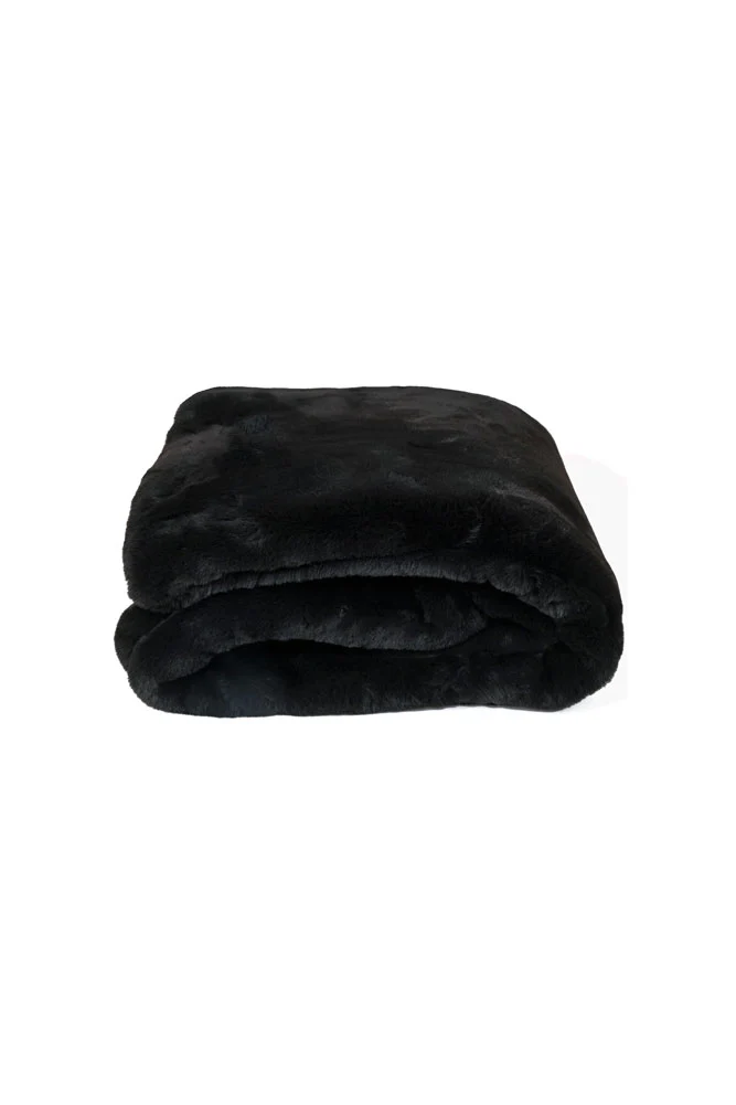 Black Faux Fur Throw - Image 6