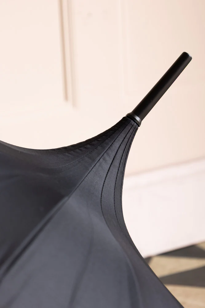 Boutique Black Frilled Edge Umbrella - Image 6