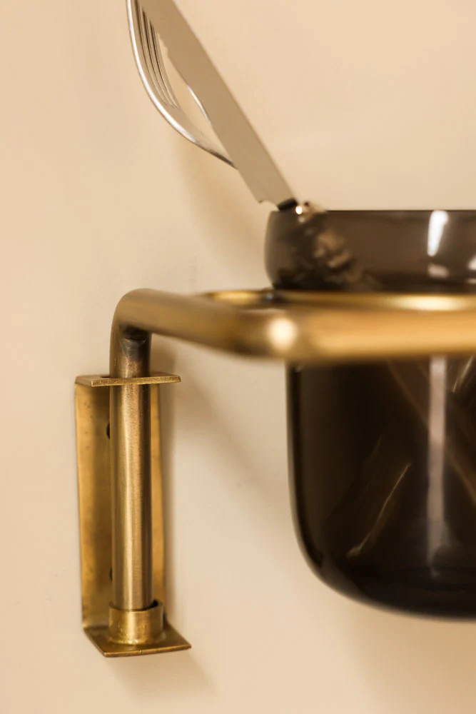 Black Glass Pots Storage Shelf - Image 4