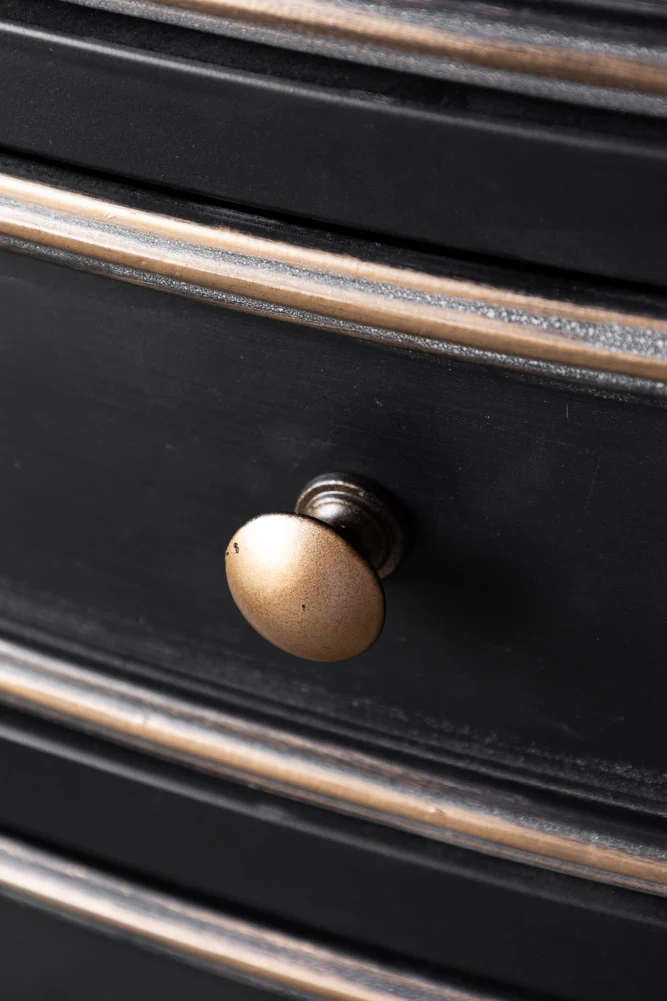 Black & Gold Antiqued-Style Side Cabinet - Image 3