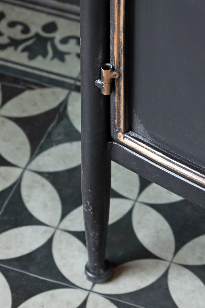 Black & Gold Antiqued-Style Side Cabinet - Image 6