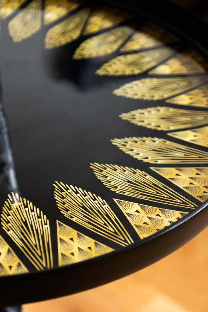 Black & Gold Art Deco Inspired Side Table - Image 11
