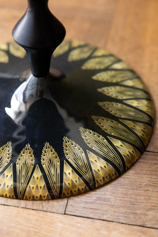 Black & Gold Art Deco Inspired Side Table - Image 3