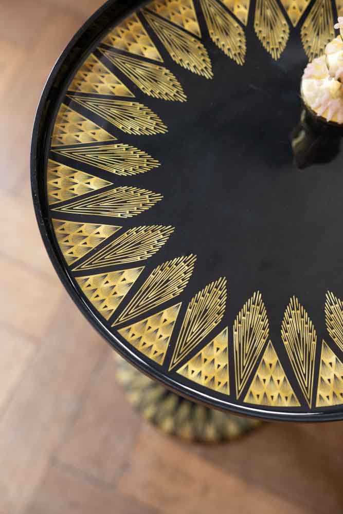 Black & Gold Art Deco Inspired Side Table - Image 4