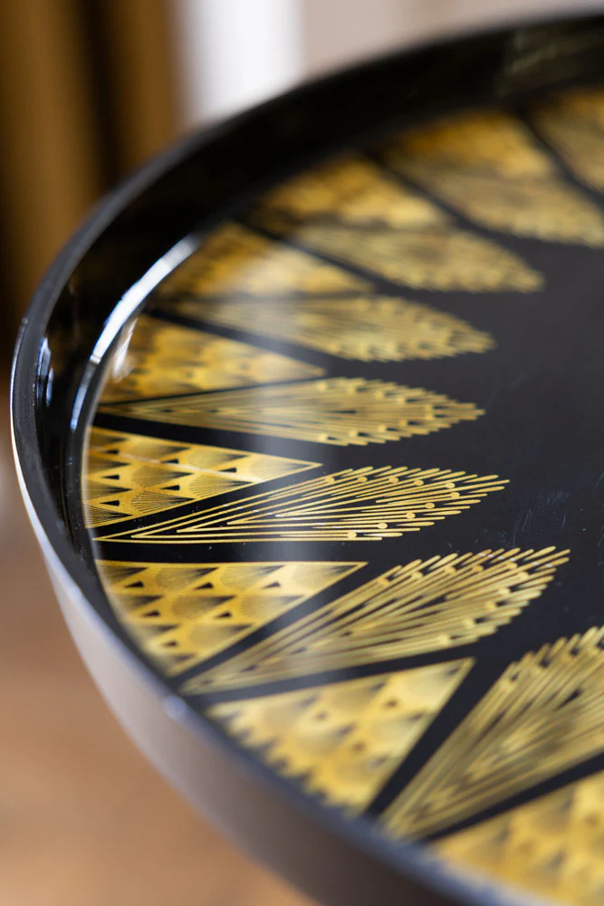 Black & Gold Art Deco Inspired Side Table - Image 5