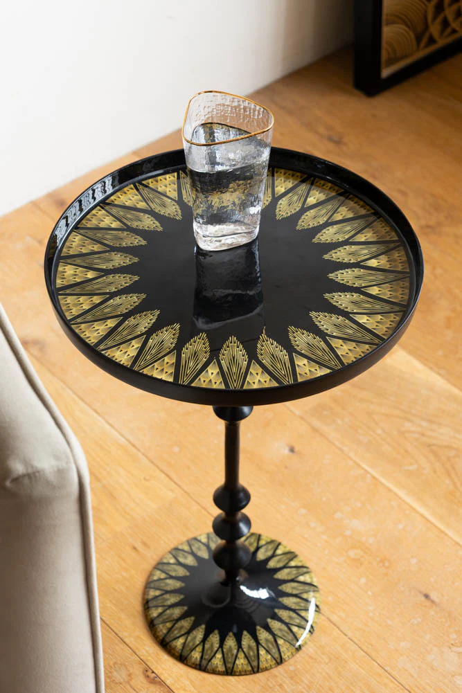 Black & Gold Art Deco Inspired Side Table - Image 6