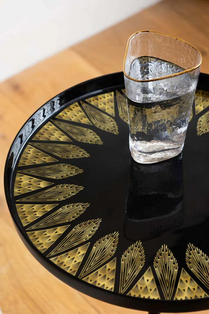 Black & Gold Art Deco Inspired Side Table - Image 7