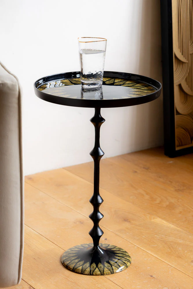 Black & Gold Art Deco Inspired Side Table - Image 8